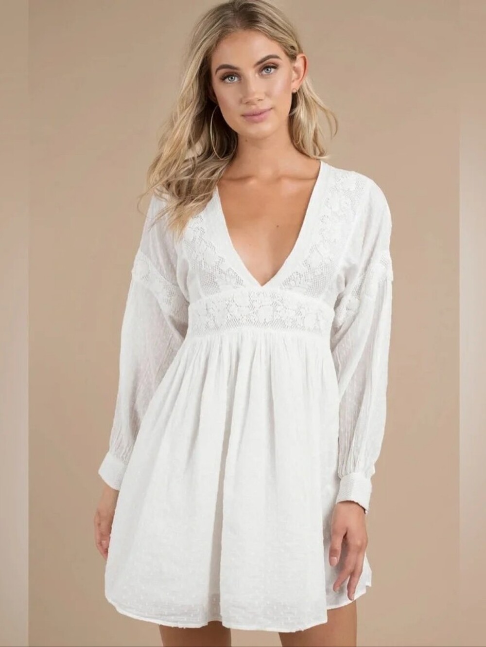 Free people Embroidered Sugarpie Mini Swiss Dot dress